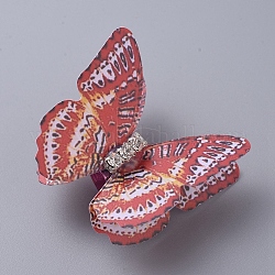 Aluminium-Haarspulenmanschetten, Angstmanschette, Schmetterling, indian red, 38~40x32~35x13.5 mm, Bohrung: 9 mm