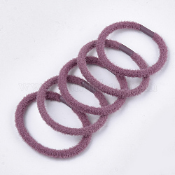 Accessori per capelli imitazione lana ragazze, Supporto ponytail, ties per capelli elastico, con la plastica, rosa antico, 45~48mm