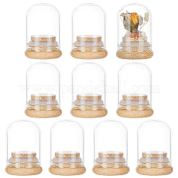 Benecreat 10 confezione da 15 ml vasetti decorativi in vetro mini fiale a cupola in vetro bottiglie con messaggi bottiglie dei desideri con base in bambù per bomboniere, fiore, regalo, decorazione domestica di natale halloween