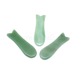 Естественные зеленые авантюрины gua sha доски, очищающие массажные инструменты, gua sha лицевые инструменты, 110x33~34x5.5~7 мм