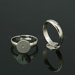 Регулируемые латунные основы для кольца, без свинца, без кадмии и без никеля, платина, лоток : 10 мм, 17 мм