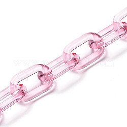 Прозрачные акриловые кабельные цепи ручной работы, для изготовления ювелирных изделий, несварные, овальные, розовые, ссылка: 27x16.5x4 mm, 39.37 дюйм (1 м) на прядь