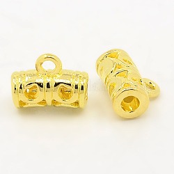 Tibetan Style Alloy Hangers, Bail Beads, Cadmium Free & Lead Free, Golden, about 11.5mm long, 9mm wide, 5.5mm thick, hole: 2mm