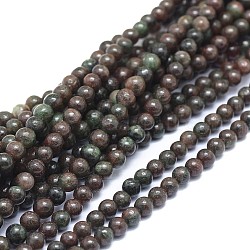 Brins de perles de préhnite africaines naturelles, ronde, 4mm, Trou: 0.6mm, Environ 102 pcs/chapelet, 15.94 pouce (40.5 cm)