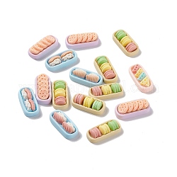 Cabujones decodificados de resina opaca de imitación de alimentos, macaron & sushi & triángulo onigiri, formas mixtas, color mezclado, 11.5~12.5x26~27x7.5mm