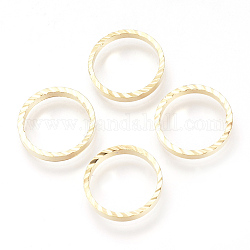 Anillos de enlace de latón, sin níquel, real 18k chapado en oro, anillo, dorado, 15x2mm