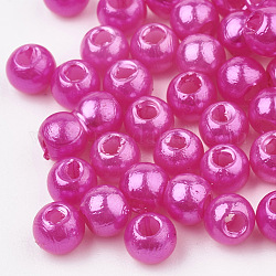 Abs Kunststoffperlen, Nachahmung Perlen, Runde, Magenta, 8x7.5 mm, Bohrung: 1.5 mm, ca. 1900 Stk. / 500 g