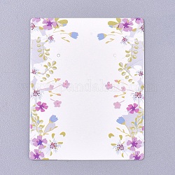 Cartoline espositive per gioielli in carta con motivi floreali, per appendere collane / orecchini, colorato, 63.5x51x0.3mm, Foro: 1.4 mm