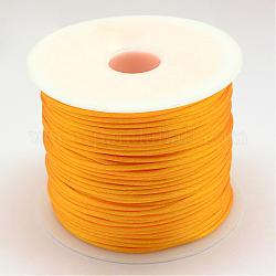 Nylon Thread, Rattail Satin Cord, Orange, 1.0mm, about 76.55 yards(70m)/roll
