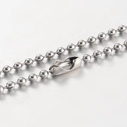 Halskette mit Kugelketten aus Edelstahl, Edelstahl Farbe, 17.7 Zoll, 2 mm