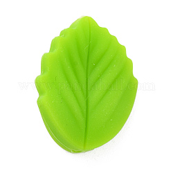 Food Grade Eco-Friendly Silicone Focal Beads, Chewing Beads For Teethers, DIY Nursing Necklaces Making, Leaf, Lawn Green, 24x19x7mm, Hole: 2mm