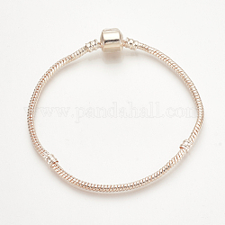 Латуни европейский браслет стиль делает, с медными застежками, розовое золото , 7-1/8 дюйм (180 мм), 3 мм