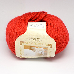 Fils à tricoter à la main, fils d'alpaga des Andes, avec de la laine douce, alpaga et la laine artificielle, rouge, 3mm, environ 50 g / rouleau, 80m/rouleau, 10 rouleaux / sac