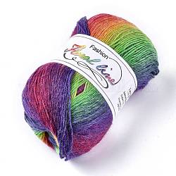 Hilo de tejer de lana, segmento teñido, hilo de ganchillo, colorido, 1 mm, aproximamente 400 m / rollo