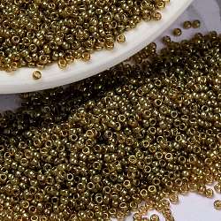 Perline rotonde miyuki rocailles, perline giapponesi, (lustro oro topazio rr311), 15/0, 1.5mm, Foro: 0.7 mm, su 5555pcs / bottiglia, 10 g / bottiglia