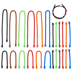 CRASPIRE 24Pcs 24 Style Reusable Silicone Cable Tie, Iron-Core Silicone Twist Tie, Mixed Color, 81~310x3.5~4mm, 1pc/style