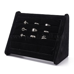 Display de anillo de terciopelo, negro, 220x150x100mm