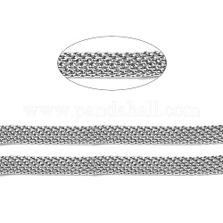 304 catena a maglie in acciaio inossidabile / catene di rete, senza saldatura, con la bobina, colore acciaio inossidabile, 4mm, circa 32.8 piedi (10 m)/rotolo