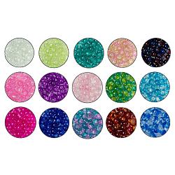 Perle di vetro crackle verniciate a spruzzo, tondo, colore misto, 4mm, Foro: 1.1~1.3 mm, 1500 pc / set