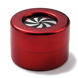Cajas de anillas de elevación giratorias con esponja., caja de almacenamiento de anillo de dedo de boda de columna, para regalo de boda, rojo, 6.05x4.3 cm