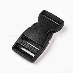 Pp di plastica rilascio fibbie laterali, fermagli braccialetto di sopravvivenza, nero, 65x32x12mm, Foro: 4x25 mm