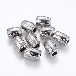 Ccb perline di plastica, barile, platino, 15.5x11.5mm, Foro: 5.5 mm