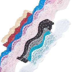 Lace Trim, Polyester Ribbon for Jewelry Making, Mixed Color, 1-1/4 inch(33mm)