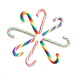 Бусины из полимерной глины , без отверстия , рождественская палочка, на Рождество, разноцветные, 46~52x17~20x5 мм, 4 цветов, 5 шт / цвет, 20 шт / пакет