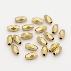 Граненый риса матовый стиль пластиковые шарики, золотые, 8x4 мм, отверстие : 1.5 мм, Около 1250 шт / 50 г