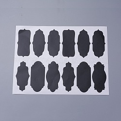 Étiquettes autocollantes de tableau noir, décalcomanies imperméables en pvc autocollants d'étiquettes manuscrites, bouteilles de garde-manger de cuisine et autocollant d'étiquette de bureau, noir, 27.9x21.5 cm