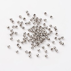 Iron Spacer Beads, Round, Platinum, 3mm in diameter, 3mm thick, Hole: 1.2mm