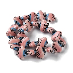 Handmade Porcelain Beads, Fish, Light Coral, 15.5x18.5x6.5mm, Hole: 1.5mm