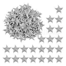 Ahademaker 300pcs decoraciones de exhibición de hierro, adorno de estrella de mar de metal, Platino, 25.5x25x2mm