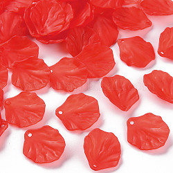 Прозрачные матовые акриловые подвески, Petaline, красные, 19.5x16.5x4 мм, отверстие : 1.5 мм