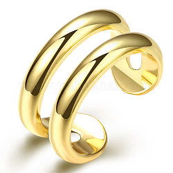 Resizable Brass Wide Band Cuff Rings, Open Rings, Golden, 10mm Wide