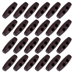 Риса деревянные пуговицы, кнопки переключения рупора, 2-луночное, для пошива аксессуаров, кофе, 30x10 мм, отверстие : 4.5 мм