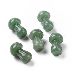 Pietra di guasha avventurina verde naturale, strumento di massaggio raschiante gua sha, per massaggio rilassante di meditazione termale, a forma di fungo, 36.5~37.5x21.5~22.5mm
