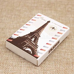 Картонные коробки из крафт-бумаги и серьги, упаковочные коробки, с Эйфелевой башней рисунком, белые, размер сложенной коробки: 7.3x5.4x1.2 см, дисплейная карточка: 6.5x5x0.05 см