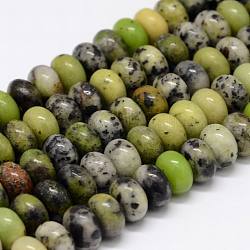 Chapelets de perles en serpentine naturelle, rondelle, colorées, 6.5x4mm, Trou: 1mm, Environ 94 pcs/chapelet, 15.7 pouce