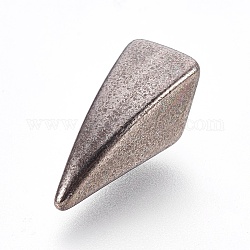 Remache de tornillo sólido artesanal de aleación de zinc, diy artesanía de cuero uñas, forma de aleta de tiburón, gunmetal, 17x9.5x10mm