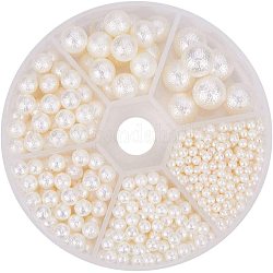PandaHall About 804 Pieces 6 Sizes No Holes/Undrilled Imitated Pearl Beads Garment Accessories for Vase Fillers, Wedding, Party, Home Decoration, Ivory