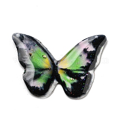 Transparente Epoxidharz-Cabochons, mit Glitzerpulver, Schmetterling, Farbig, 17x24x1 mm