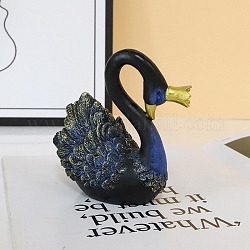 Figurine di cigni in resina, per la decorazione della scrivania di casa, blu royal, 125x120mm