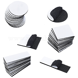 Nbeads 36 Sets 3 Styles doppelseitige selbstklebende Klettbänder, Zauberbänder mit Nylon und Polyester, Mischformen, weiß, 12 Sätze/Stil