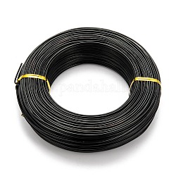 Round Aluminum Wire, Flexible Craft Wire, for Beading Jewelry Doll Craft Making, Black, 15 Gauge, 1.5mm, 100m/500g(328 Feet/500g)