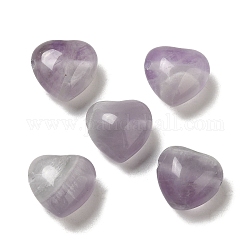 Natürlichen Amethyst Perlen, Herz, Lavendel, 14.5~15x14.5~15x8.5 mm, Bohrung: 1.5 mm