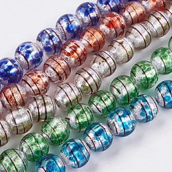 Handgemachte Murano Glas Perlen Stränge, Runde, Mischfarbe, 11.5~12 mm, Bohrung: 1.5~2 mm