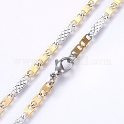 304 Edelstahl mariner Gliederketten Halsketten, goldenen und Edelstahl Farbe, 19.68 Zoll (50 cm), 3.5 mm