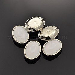 Coudre à l'acrylique taiwan, liens multi-brins, Accessoires de vêtement, ovale, fumée blanche, 20.5x16x9mm, Trou: 1mm