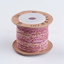 Шнуры из хлопковой нити, макраме шнур, для изготовления ювелирных изделий, красочный, 1 мм, около 21.87 ярда (20 м) / рулон